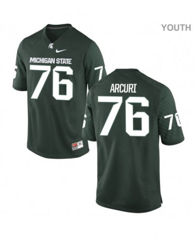 Youth AJ Arcuri Michigan State Spartans #76 Nike NCAA Green Authentic College Stitched Football Jersey TM50N47SV